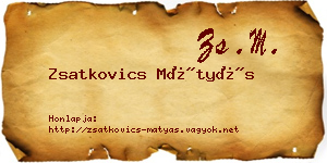 Zsatkovics Mátyás névjegykártya