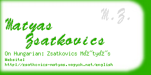 matyas zsatkovics business card